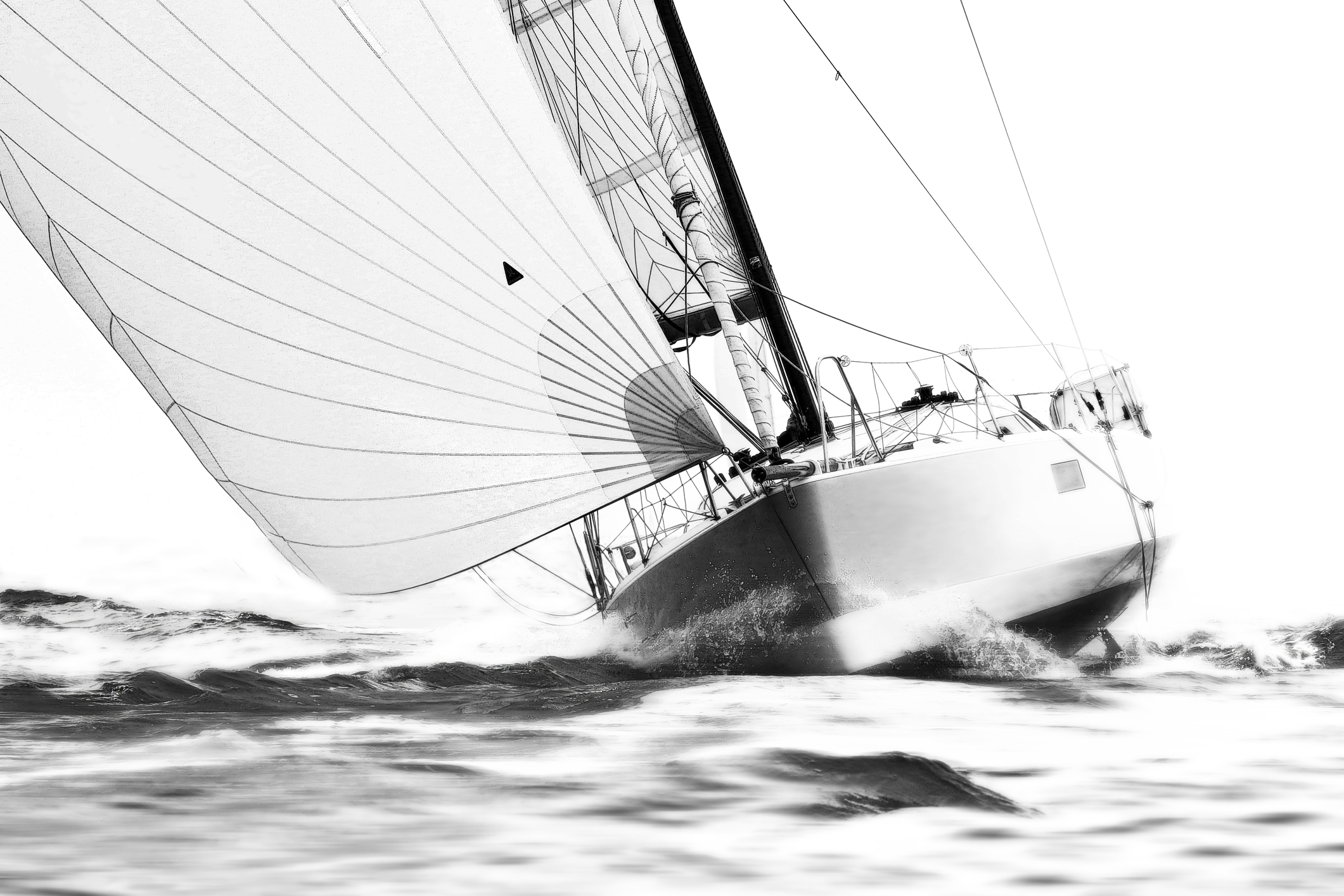 sailboat with white spinnaker